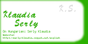 klaudia serly business card